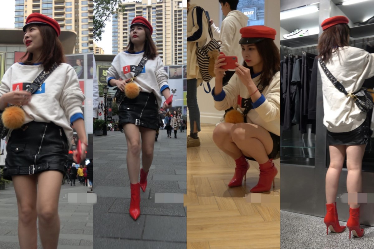 4K - 红色短靴街拍时尚美眉 [1.13 GB/MP4]