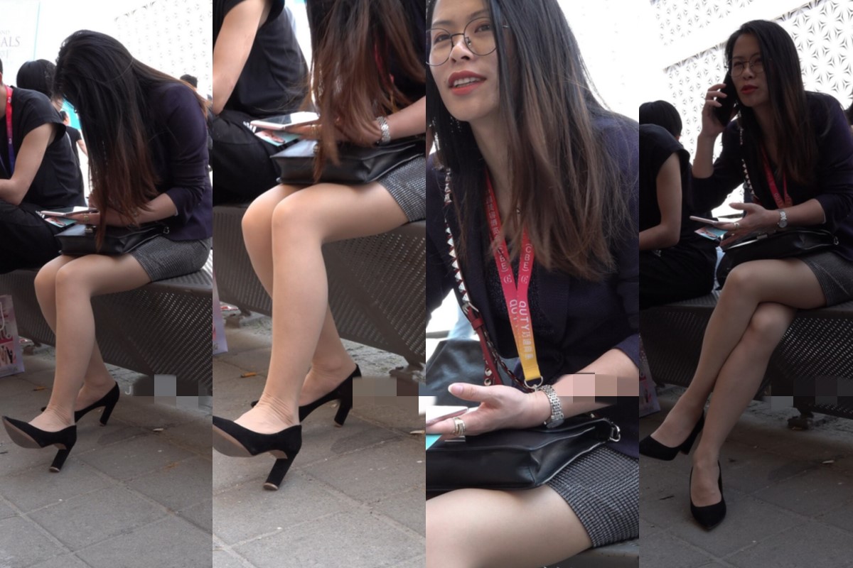 4K - 街拍黑色高跟、肉色丝袜展会美女OL [1.78 GB/MP4]