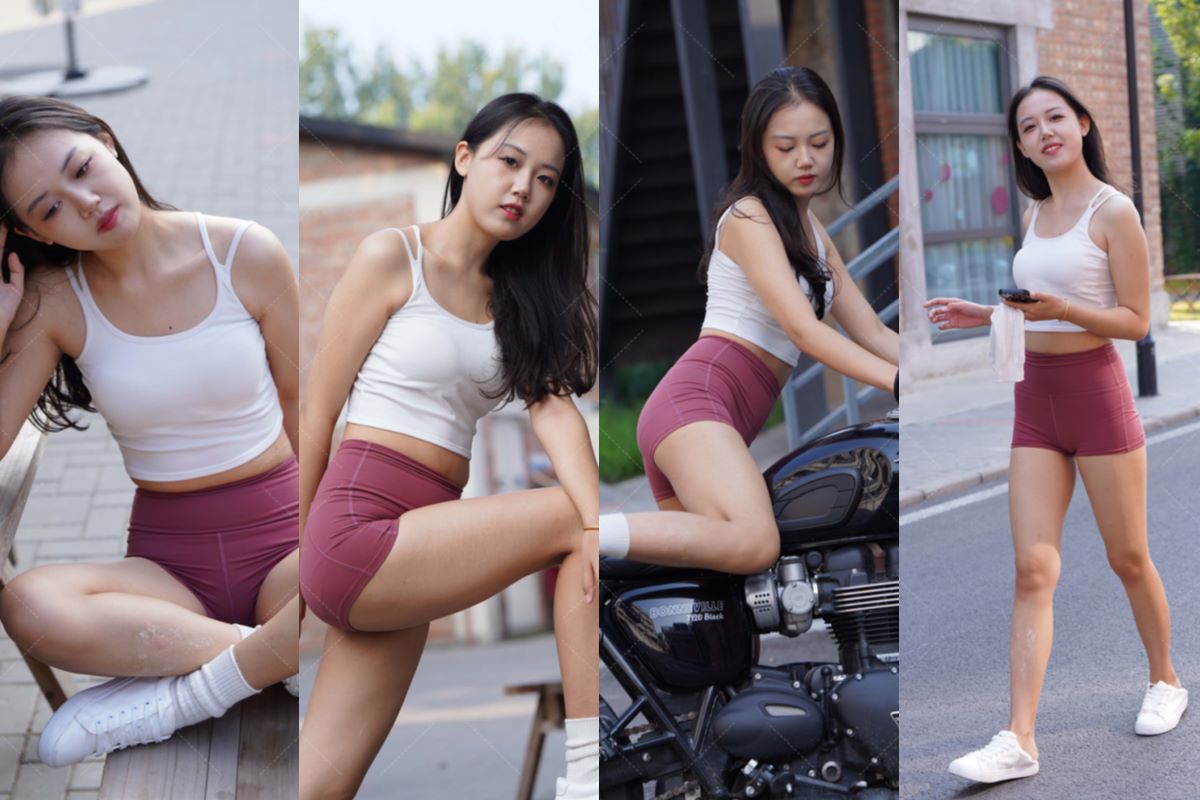 [kaine专区] 红色瑜伽短裤美眉