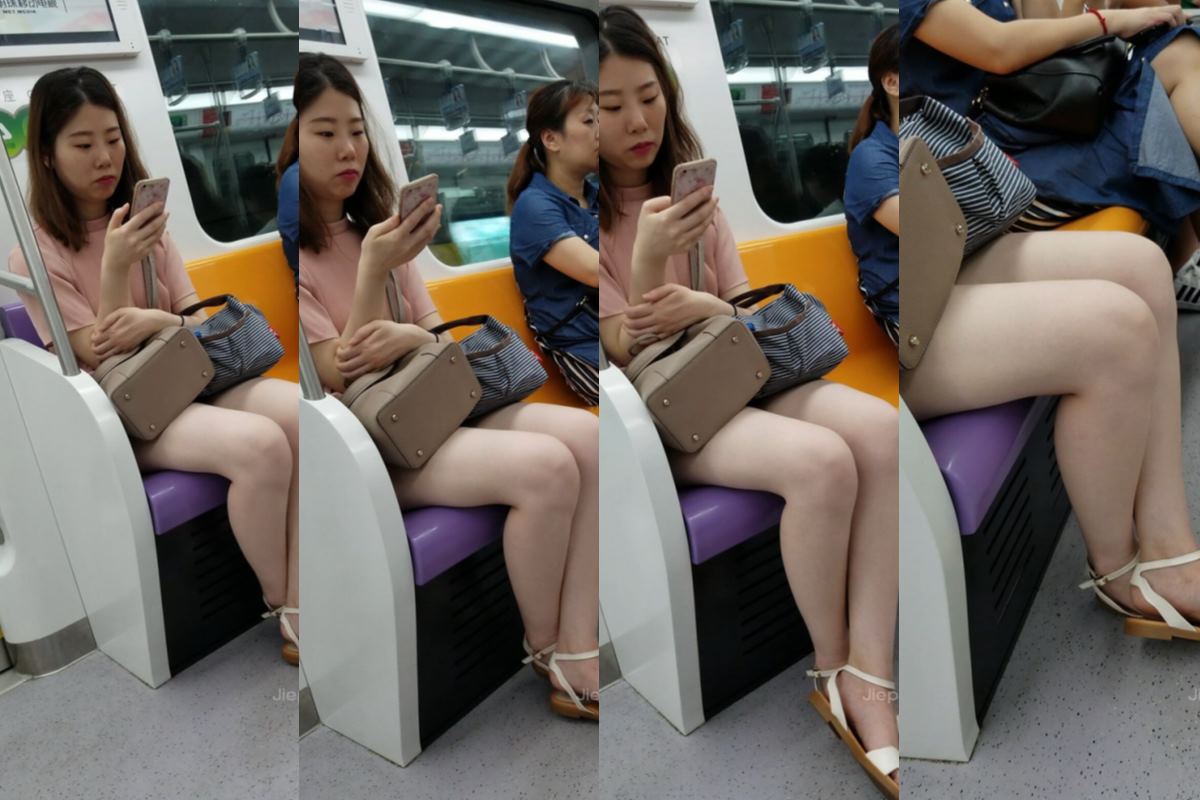 4K – 街拍粉色T恤便利贴女孩 [870 MB/MP4]