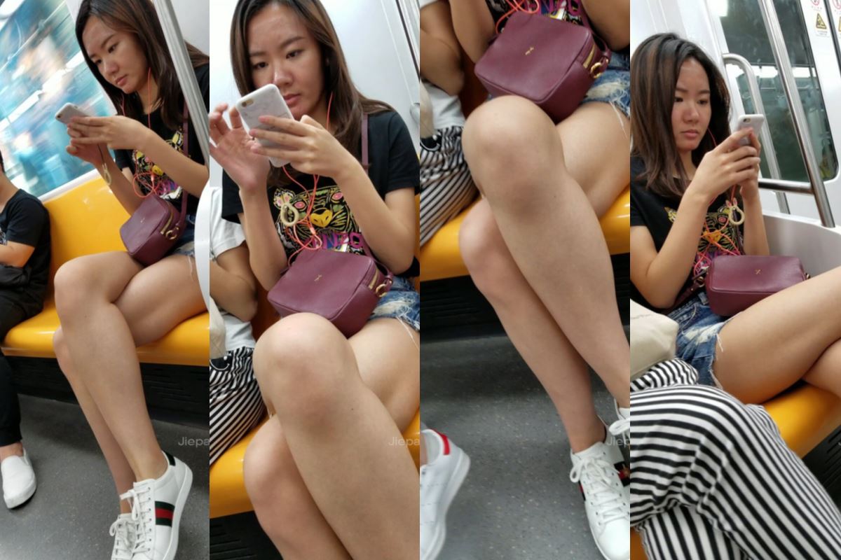 4K - 街拍热裤美腿美眉地铁上玩手机 [795 MB/MP4]