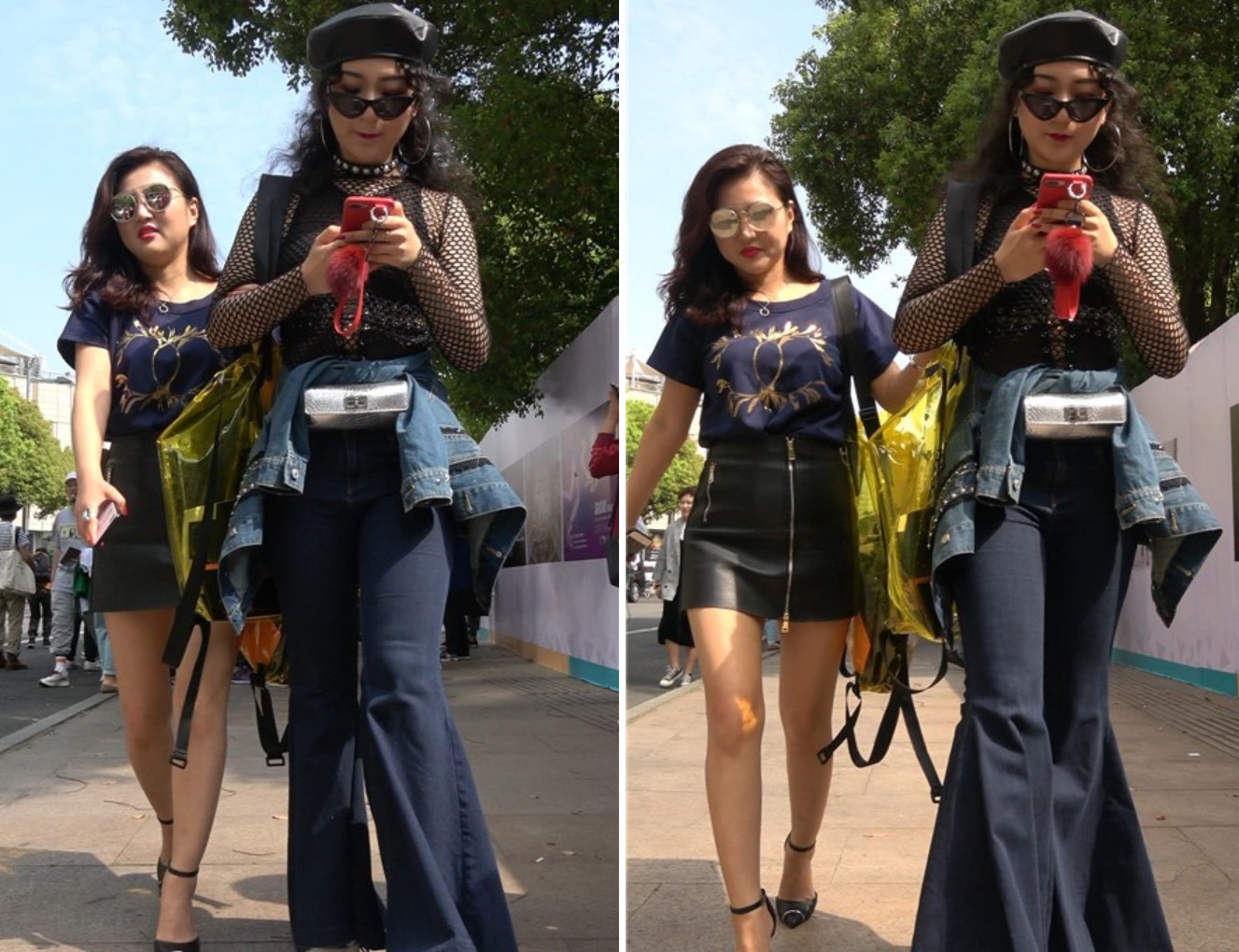 4k-街拍极品性感皮裙女神外加打扮浮夸的高挑少F [1.44 GB]