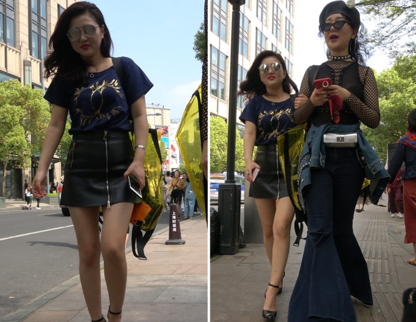 4k-街拍极品性感皮裙女神外加打扮浮夸的高挑少F [1.44 GB]