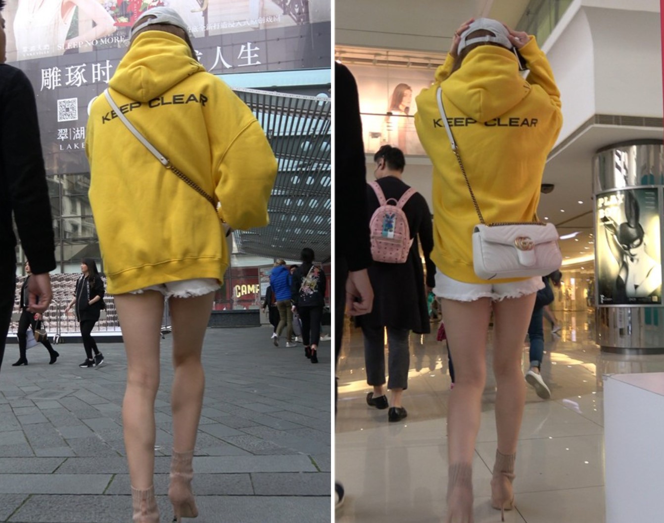 4k-街拍黄衣热裤性感裸腿鸭舌帽美女小姐姐 [1.20 GB]