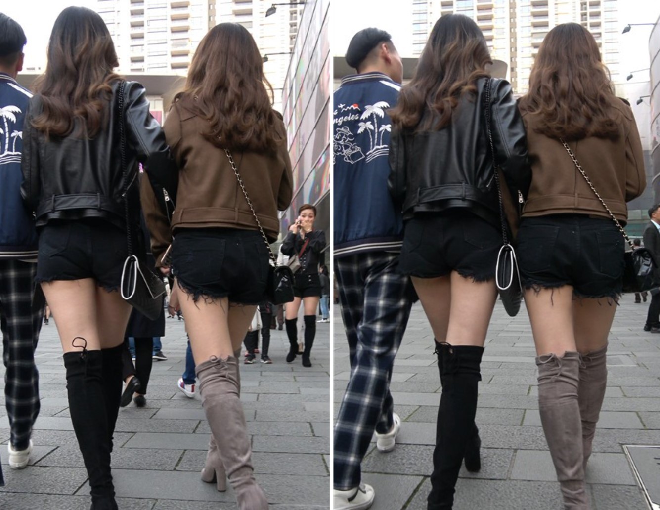 4k-街拍热裤美腿姐妹花逛街，白花花的美腿啊 [1.00 GB]