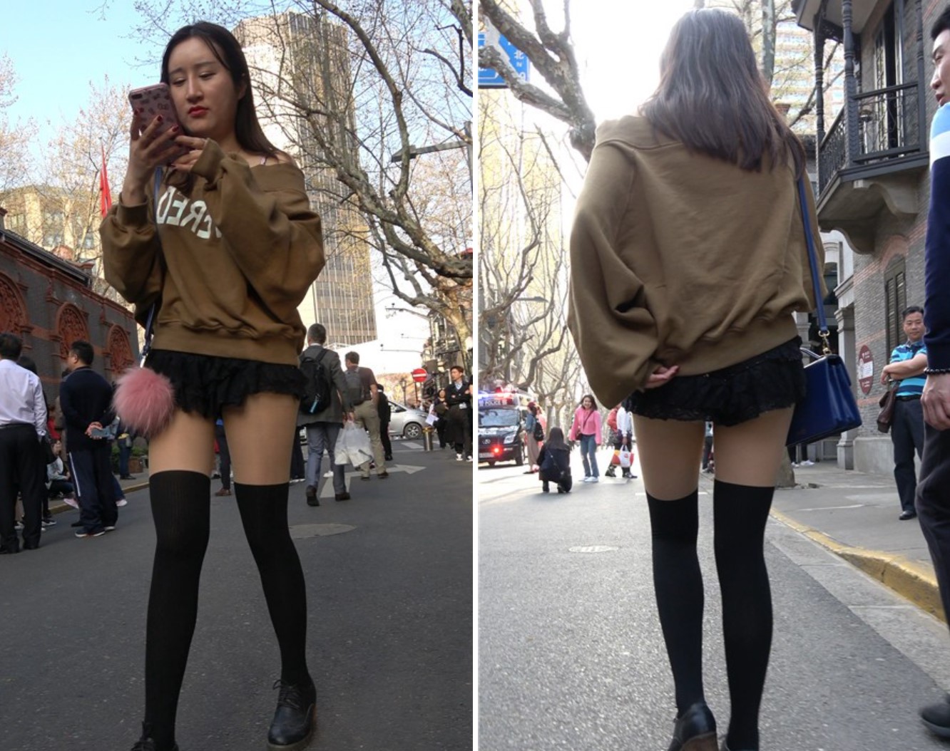 4k-街拍超短蕾丝裙长筒袜美腿小姐姐 [1.57 GB]