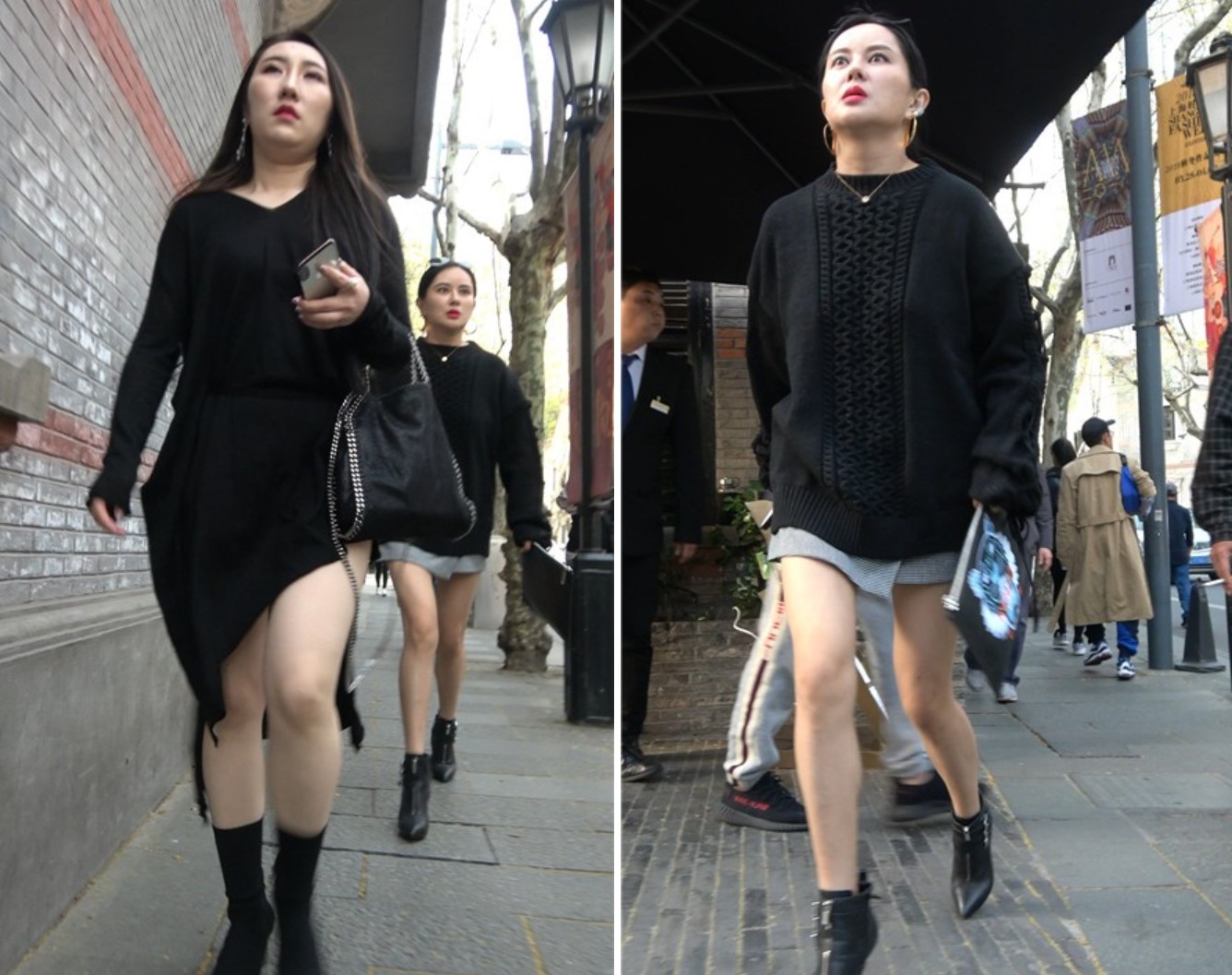 4k-街拍黑色系的两位性感美女 [1.00 GB]