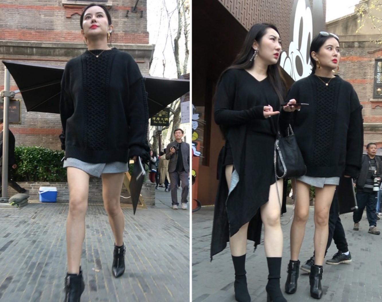 4k-街拍黑色系的两位性感美女 [1.00 GB]