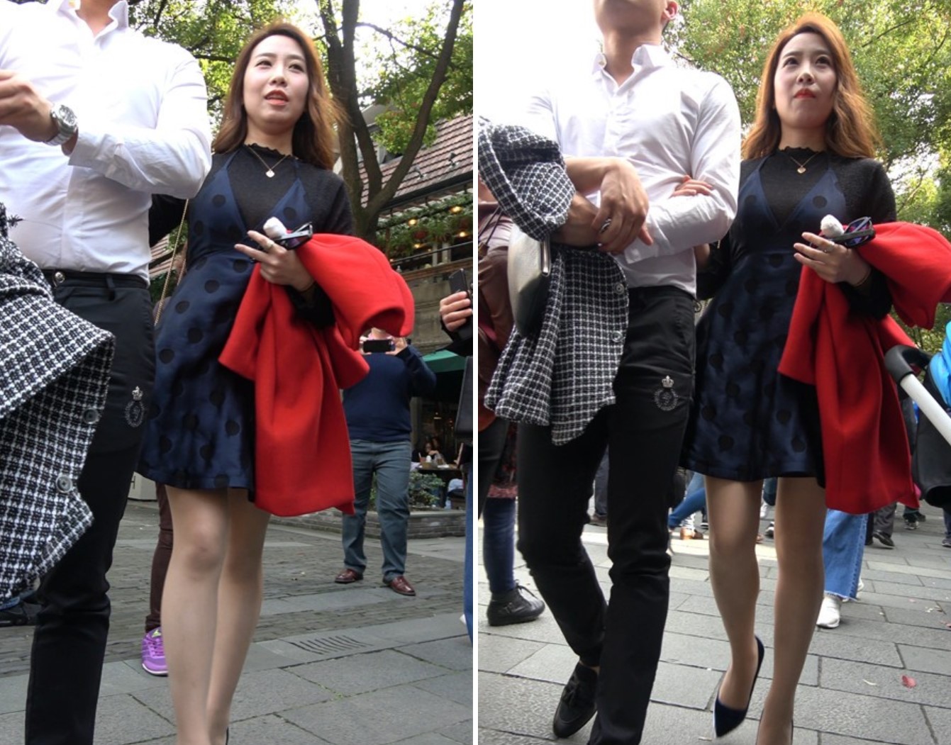 4k-街拍亭亭玉立的连衣裙蓝色高跟鞋美女 [1.15 GB]