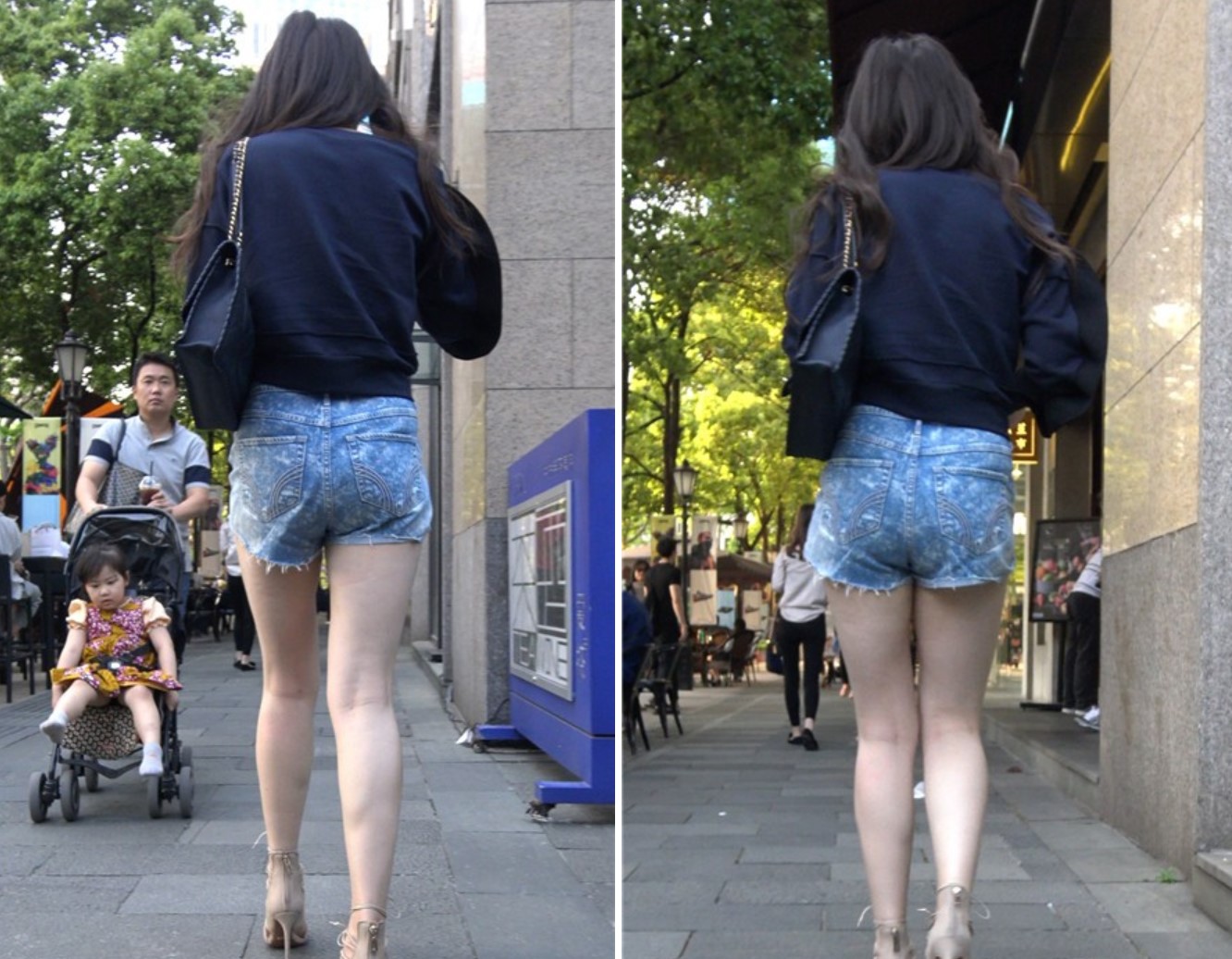 4k-高腰热裤黑衬衫街拍美腿 [1.04 GB]