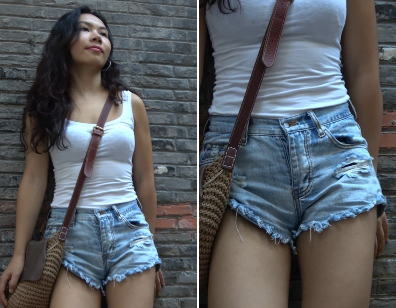 4k-白T恤高腰牛仔热裤街拍美女 [1.27 GB]