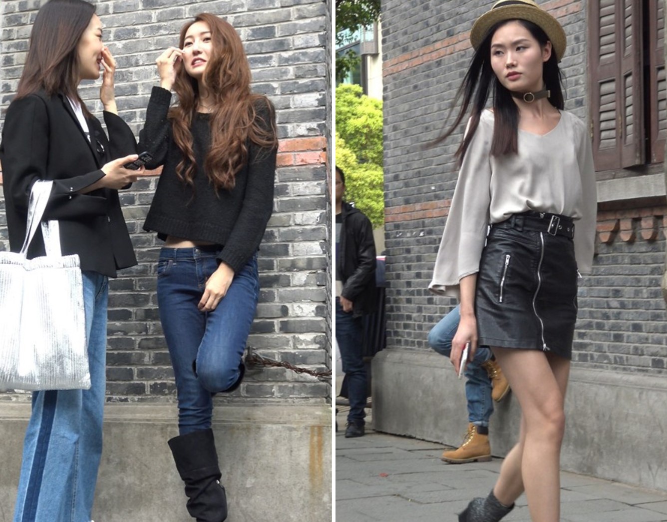 4k-牛仔裤+黑色皮裙街拍美女第二季 [1.01 GB]