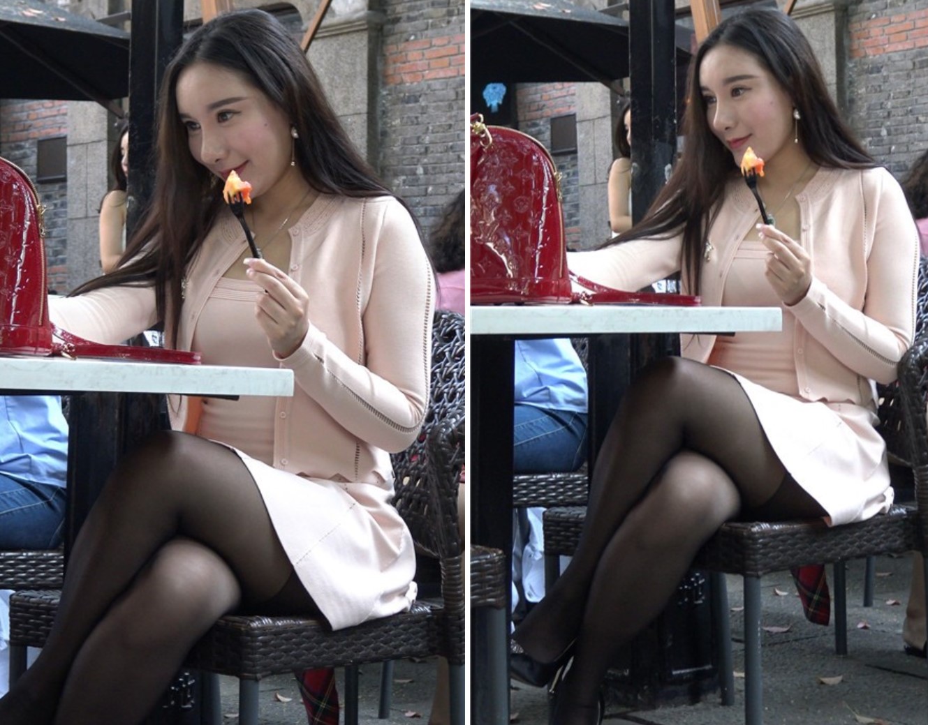 4k-粉衣街拍黑丝美女喝下午茶 [1.01 GB]