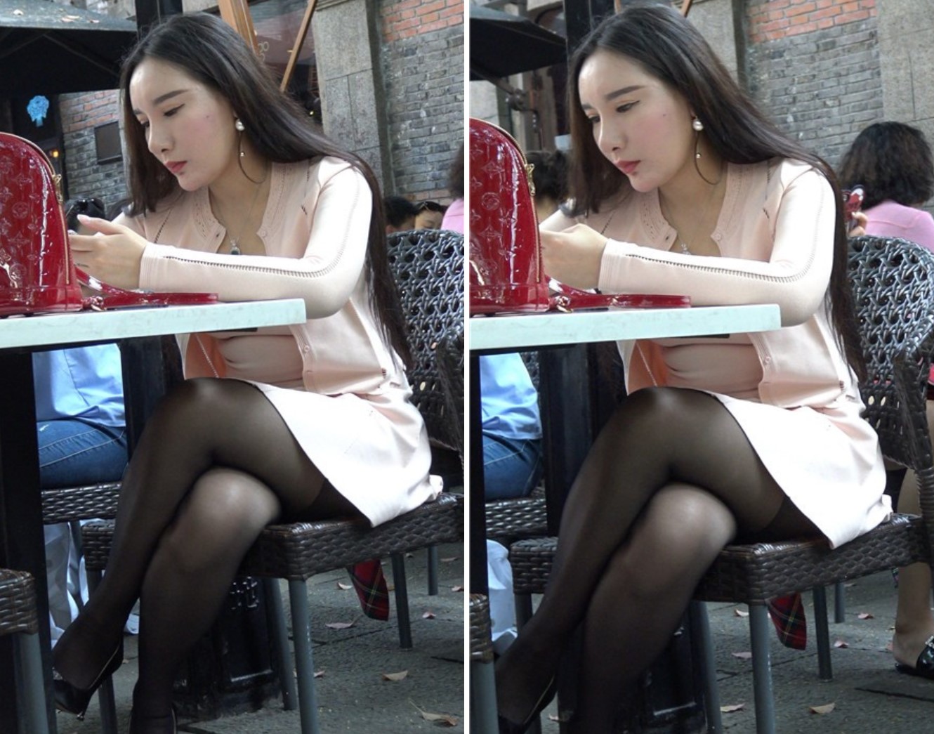 4k-粉衣街拍黑丝美女喝下午茶 [1.01 GB]