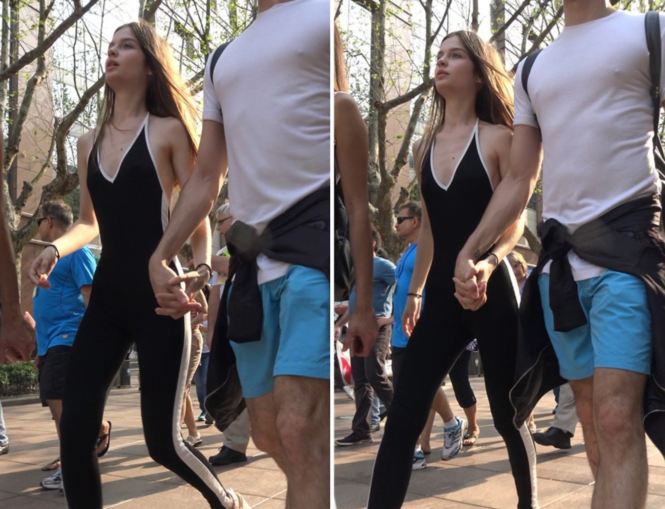 4k-黑色连体衣性感露背装街拍美女 [1.01 GB]