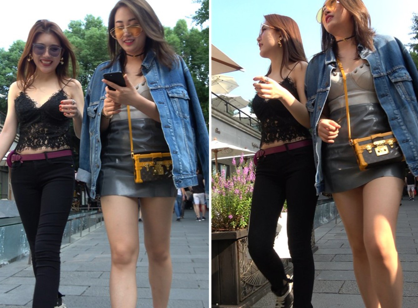 4k-蕾丝镂空吊带装紧身裤街拍美女 [1.32 GB]