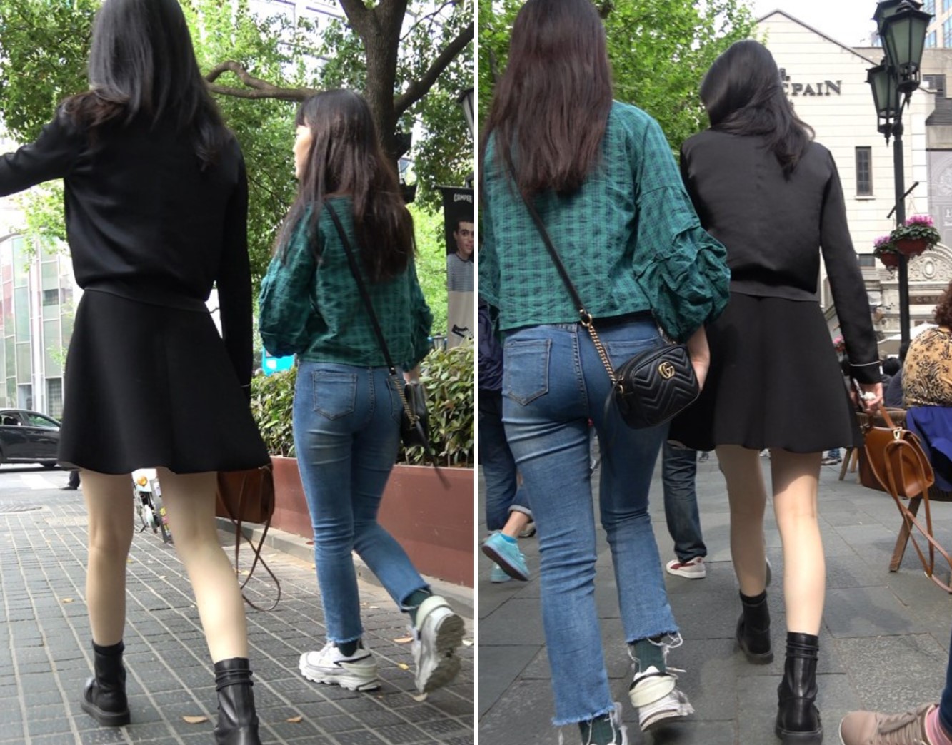 4k-黑色连衣裙漂亮美女街拍美腿 [1.54 GB]