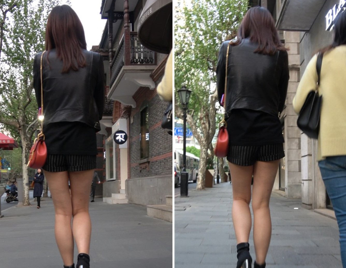 4k-超性感美腿短裤皮衣街拍美女 [1.43 GB]