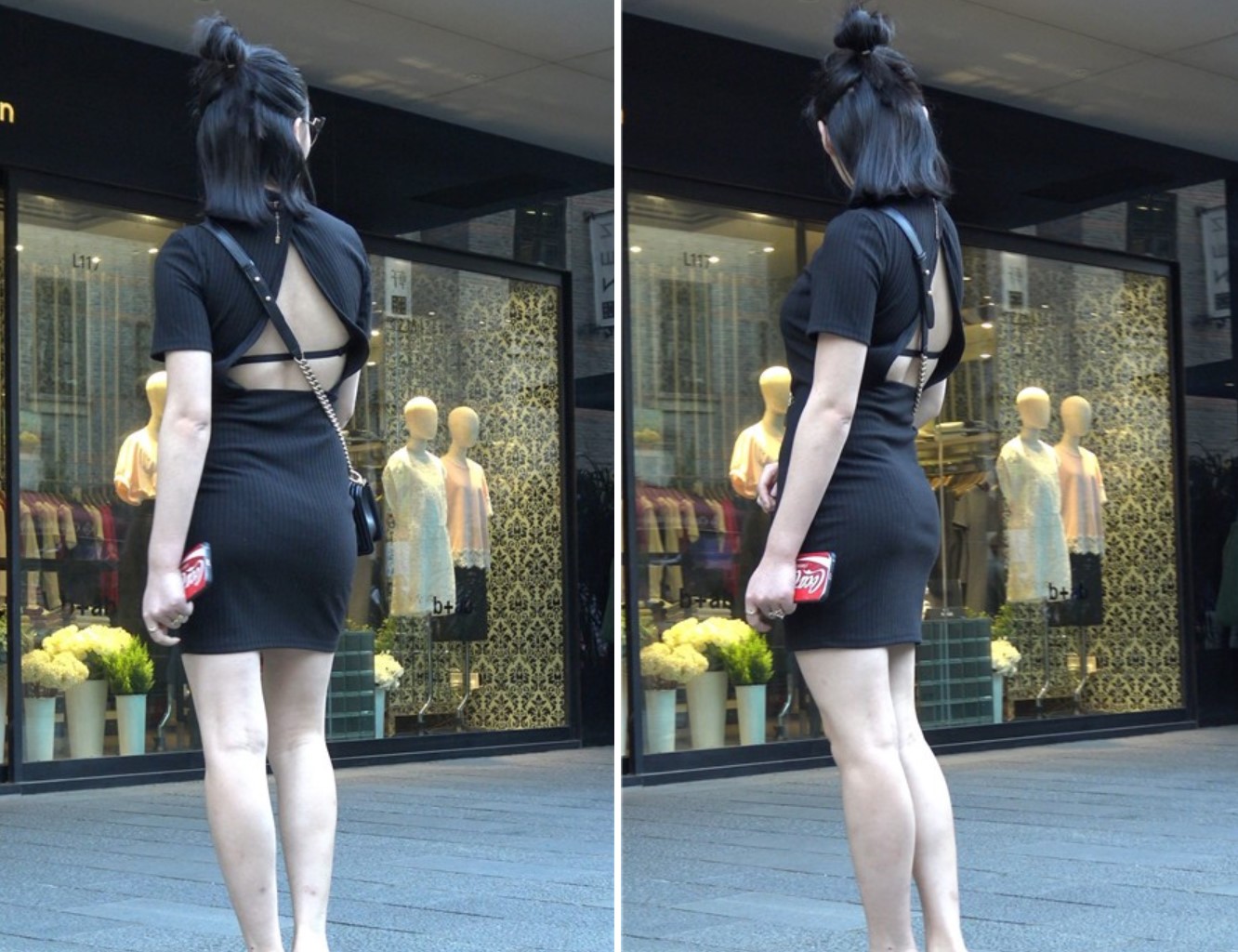 4k-黑色包臀裙墨镜高跟鞋性感街拍美女 [2.02 GB]