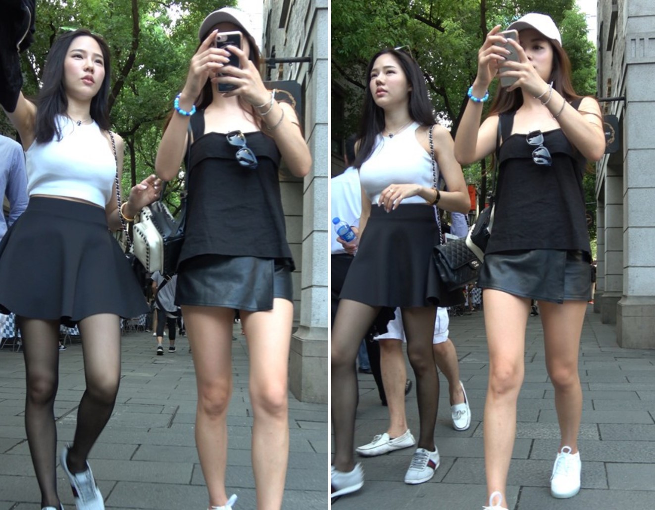 4k-皮裙黑色高跟鞋美腿街拍美女 [1.08 GB]