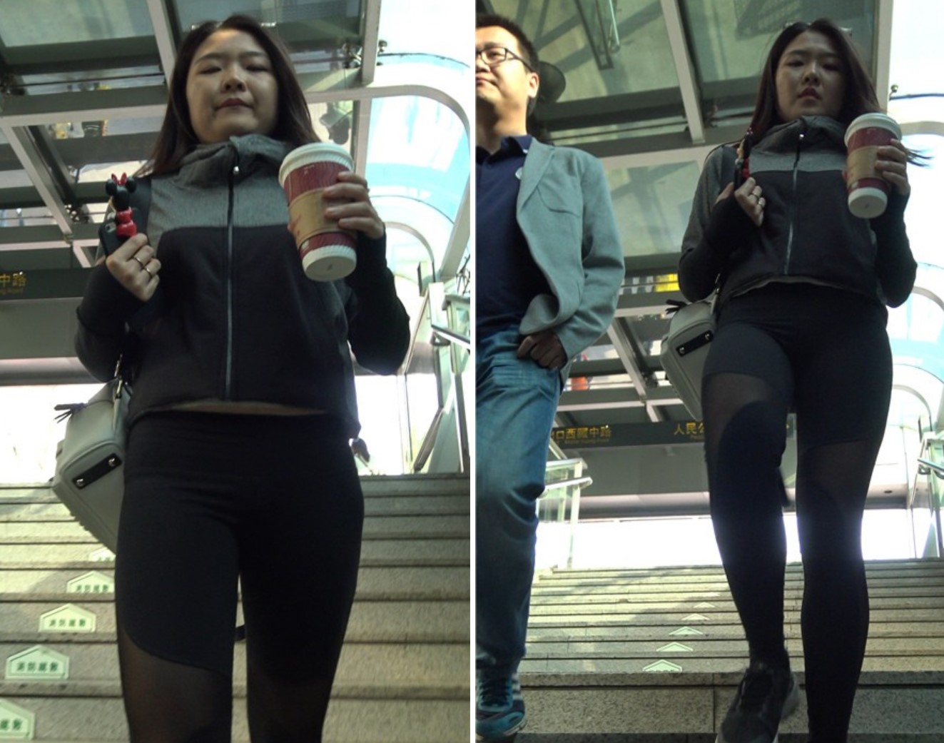 4k-黑色紧身弹力裤运动鞋街拍美女第二季 [1.32 GB]