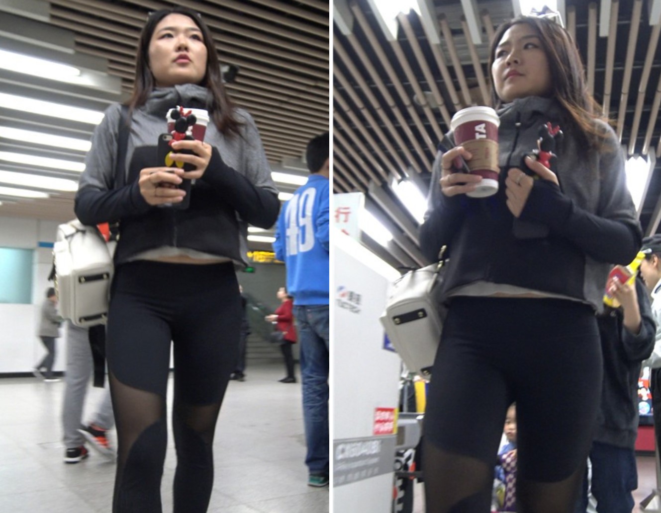 4k-黑色紧身弹力裤运动鞋街拍美女第二季 [1.32 GB]