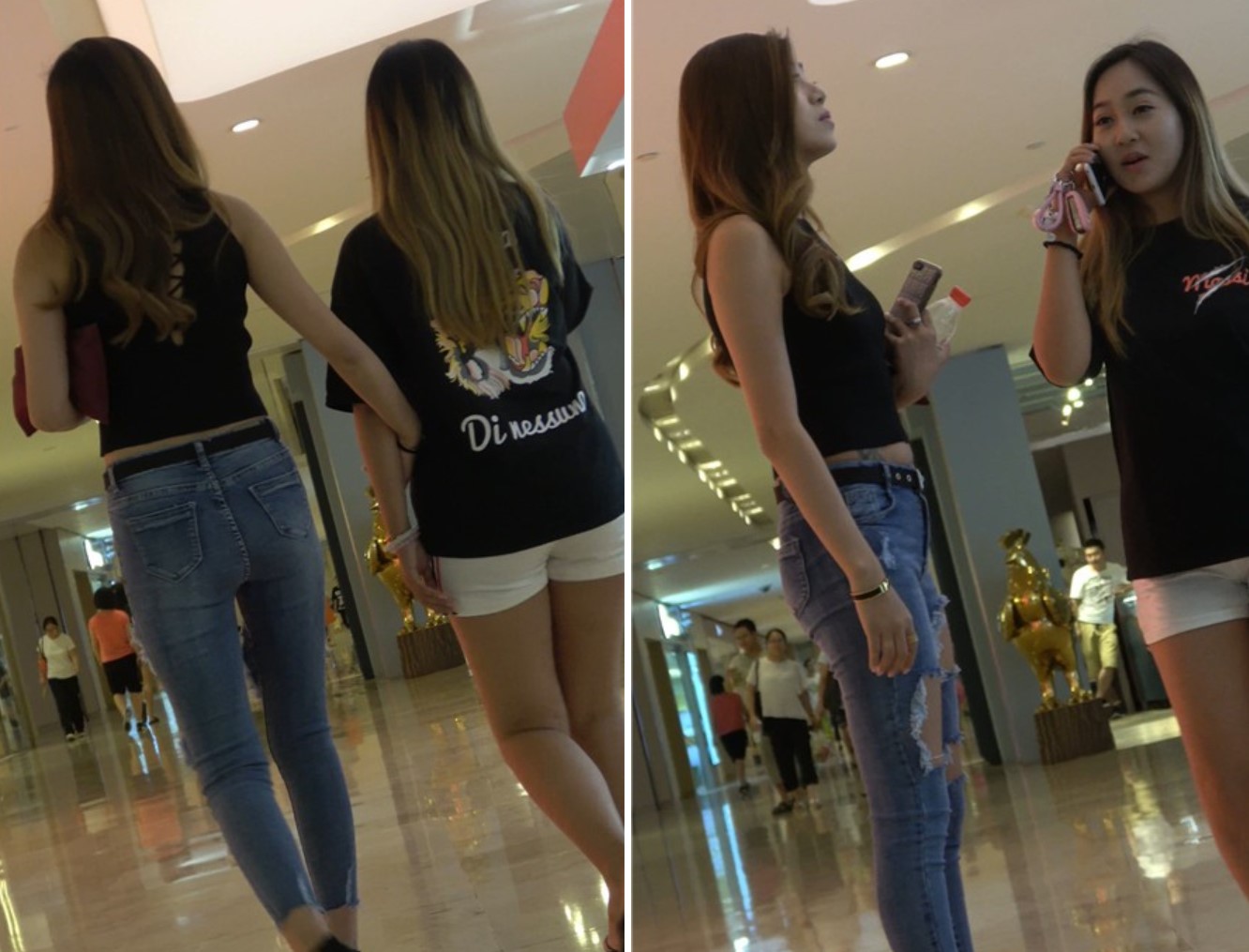 4k-极度紧绷蓝牛高挑好身材街拍美女 [828 MB]