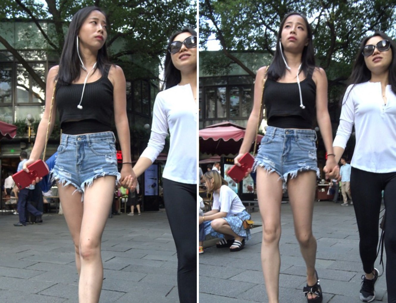 4k-高腰超短碎边热裤长腿街拍美女 [1.12 GB]