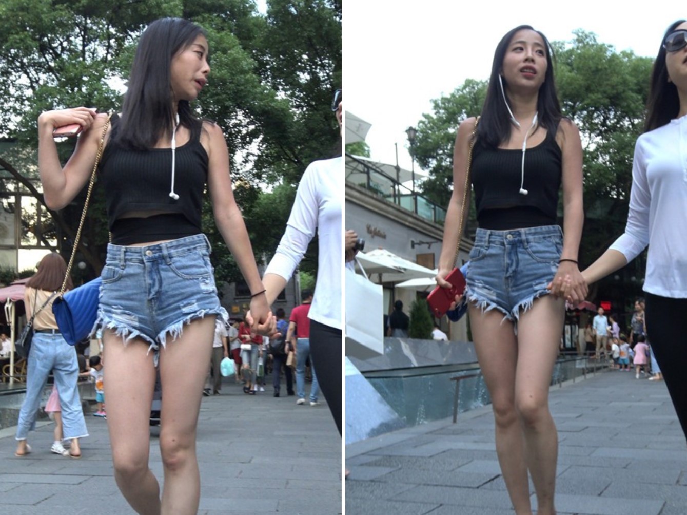 4k-高腰超短碎边热裤长腿街拍美女 [1.12 GB]
