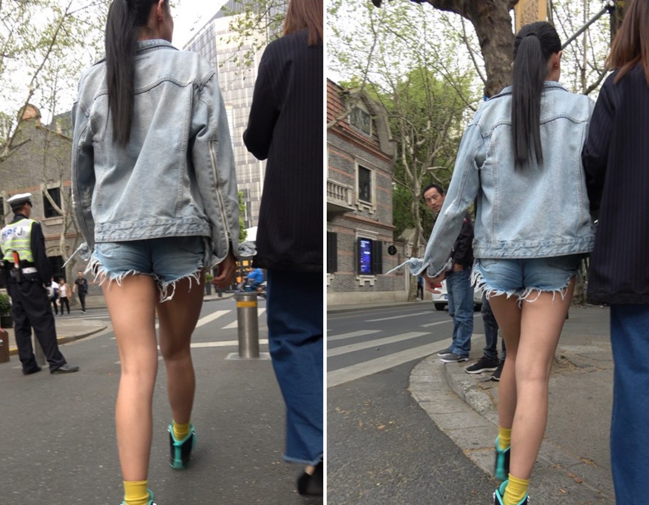 4k-街拍超短高腰热裤牛仔外套大美女 [1.74 GB]