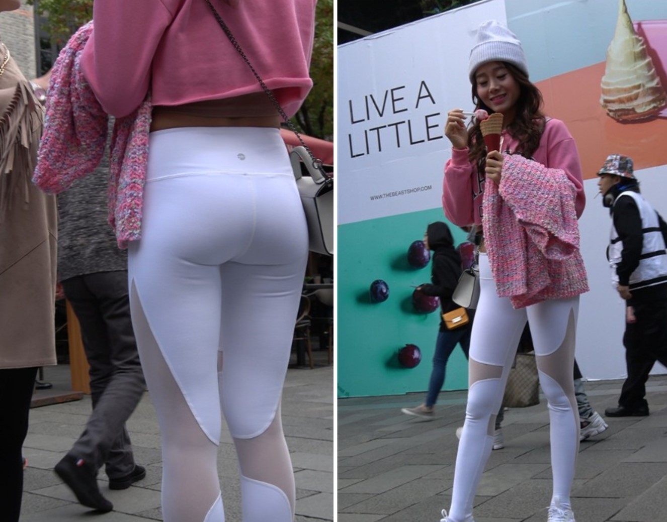 4k-极品紧身弹力裤粉衣街拍翘臀美女第二集 [1.43 GB]