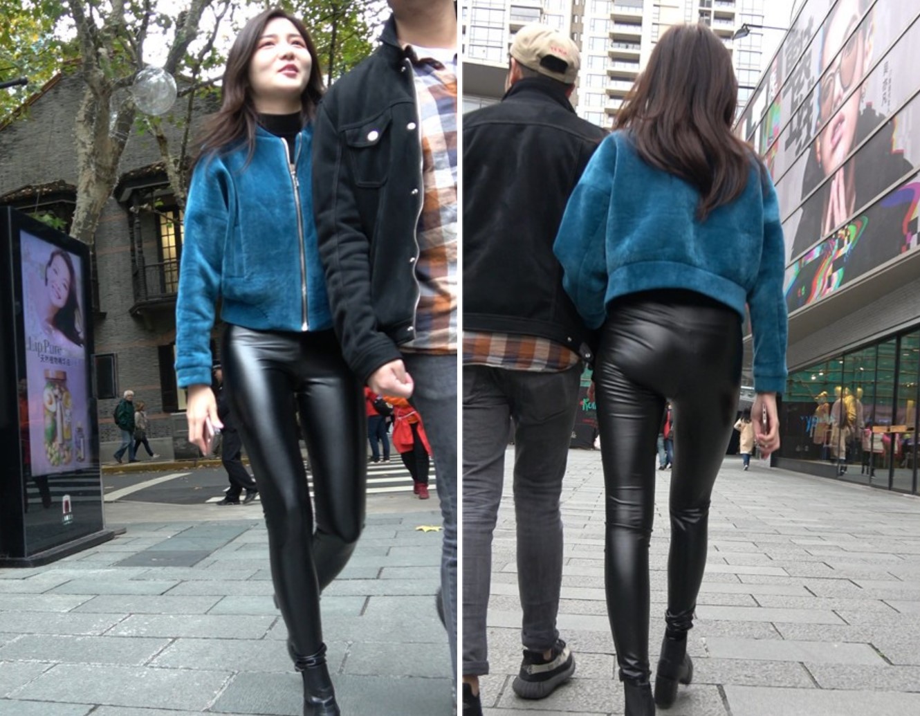 4k-超高颜值紧身皮裤街拍好身材女神美女第一集 [2.23 GB]