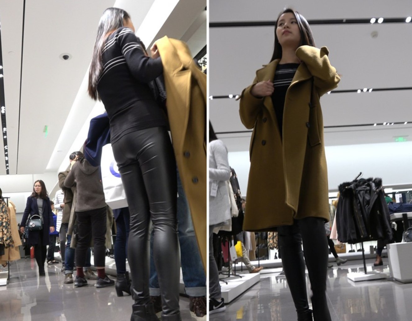 4k-紧身皮裤苗条身材街拍美女逛服装店第二集 [2.19 GB]