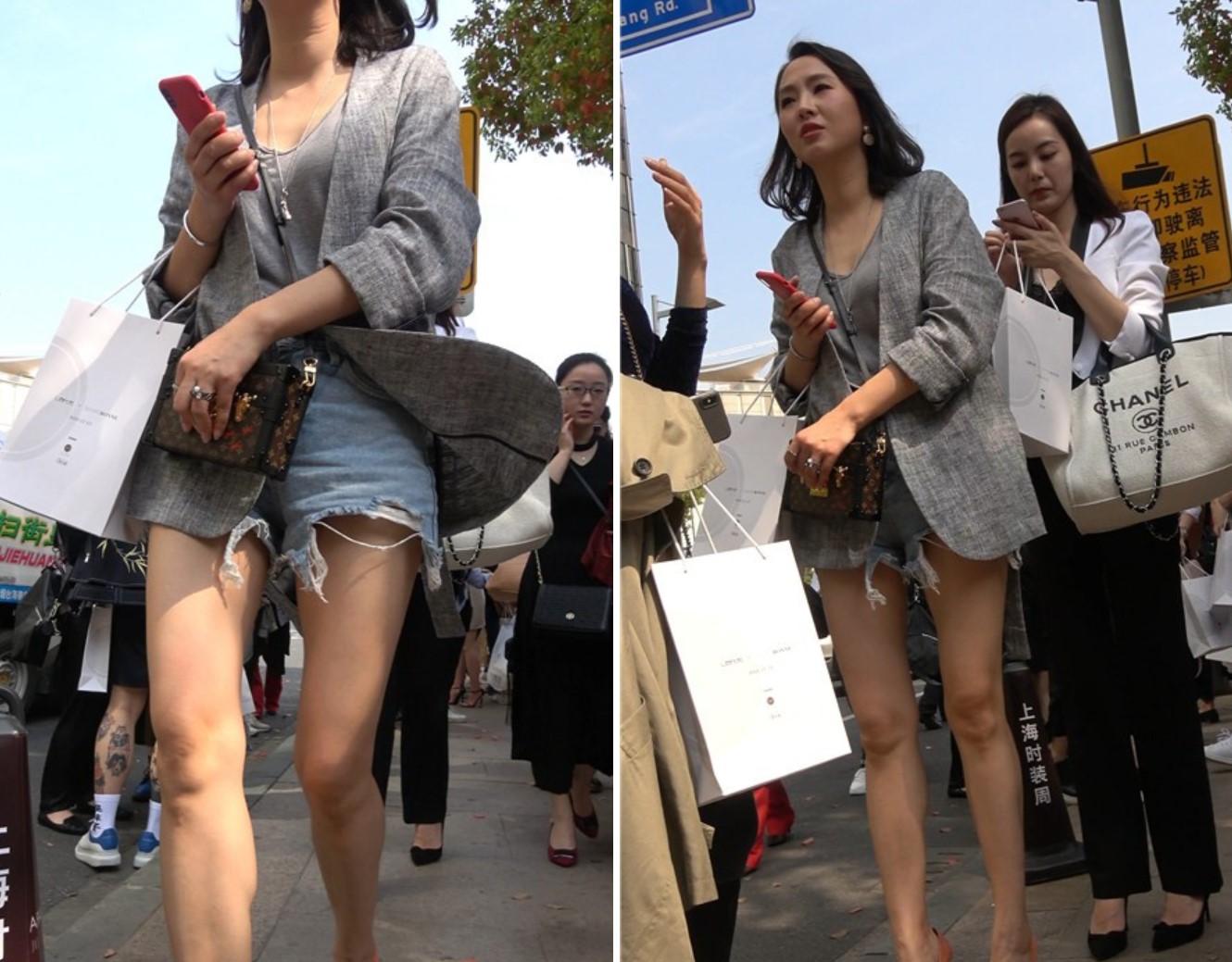 4k-超性感高跟鞋街拍美腿热裤女神 [718 MB]