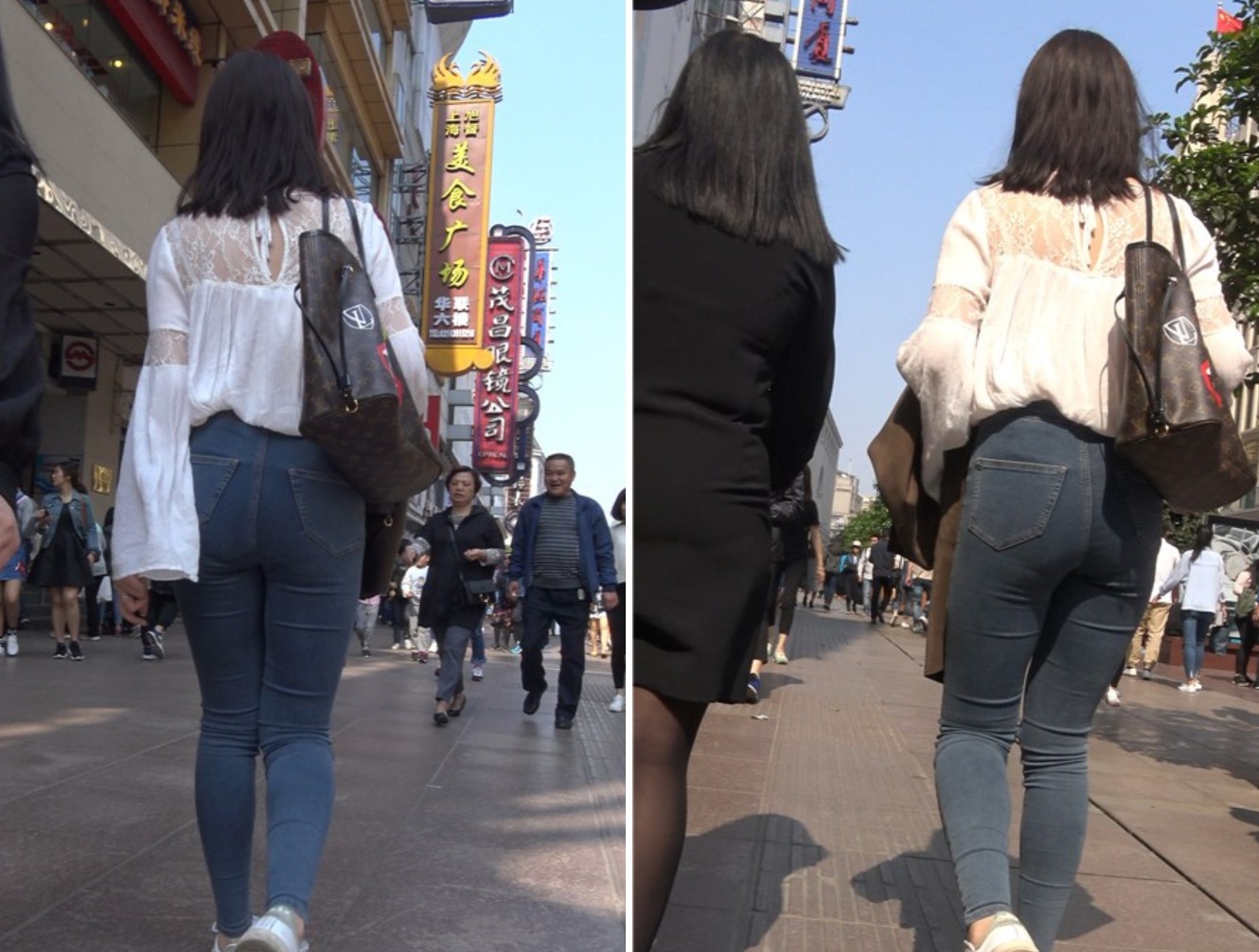 4k-超紧蓝牛丰腴街拍美臀白衬衫美女 [1.45 GB]