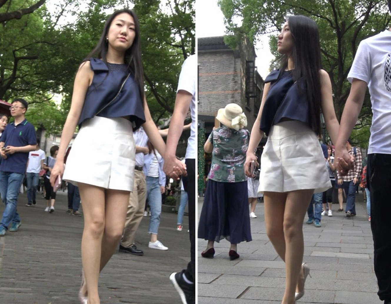 4K-白色短裙街拍美腿美足性感女神姐姐 [1.30 GB]