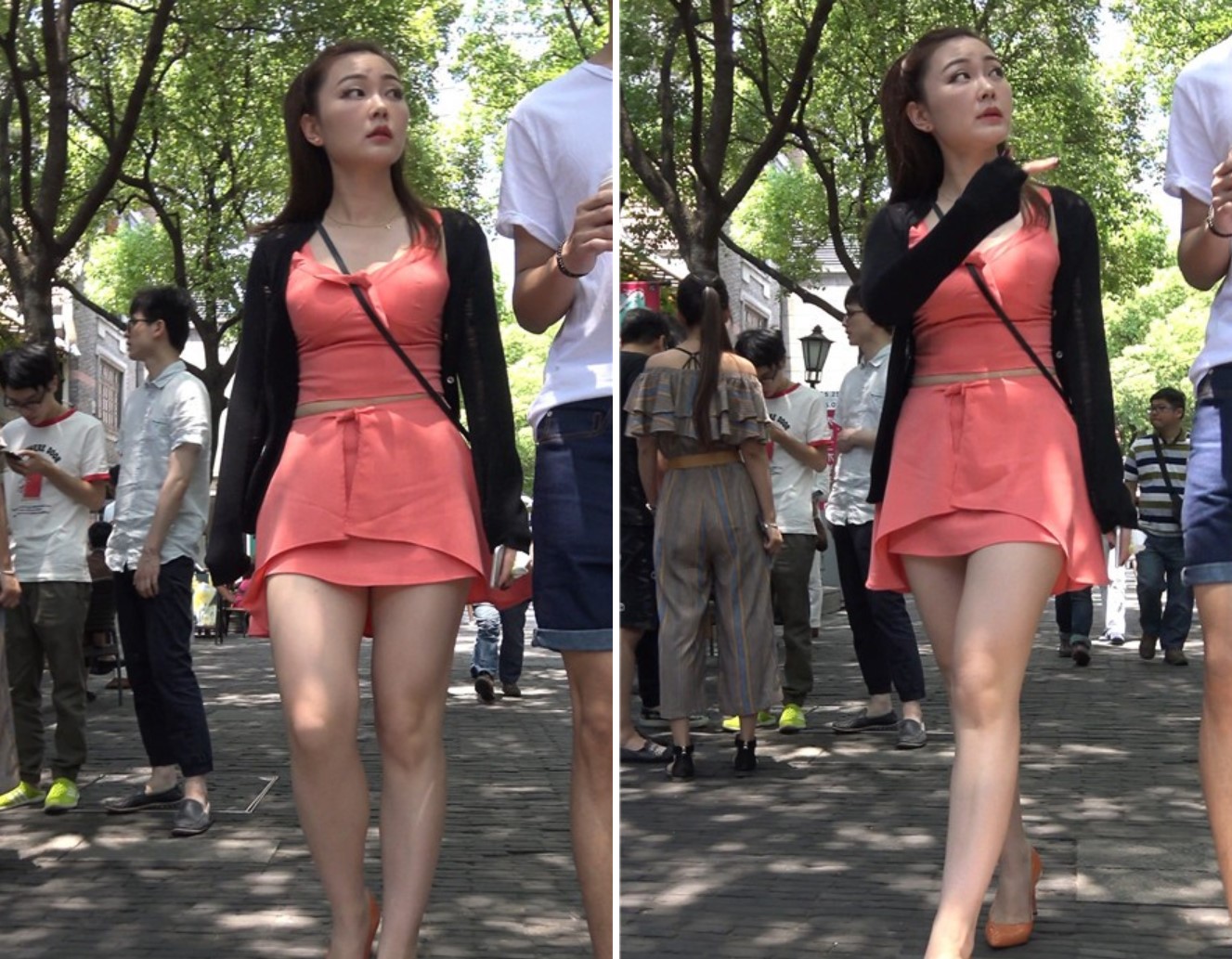 4K-丰满性感连衣裙街拍美腿高颜值女神姐姐 [533 MB]