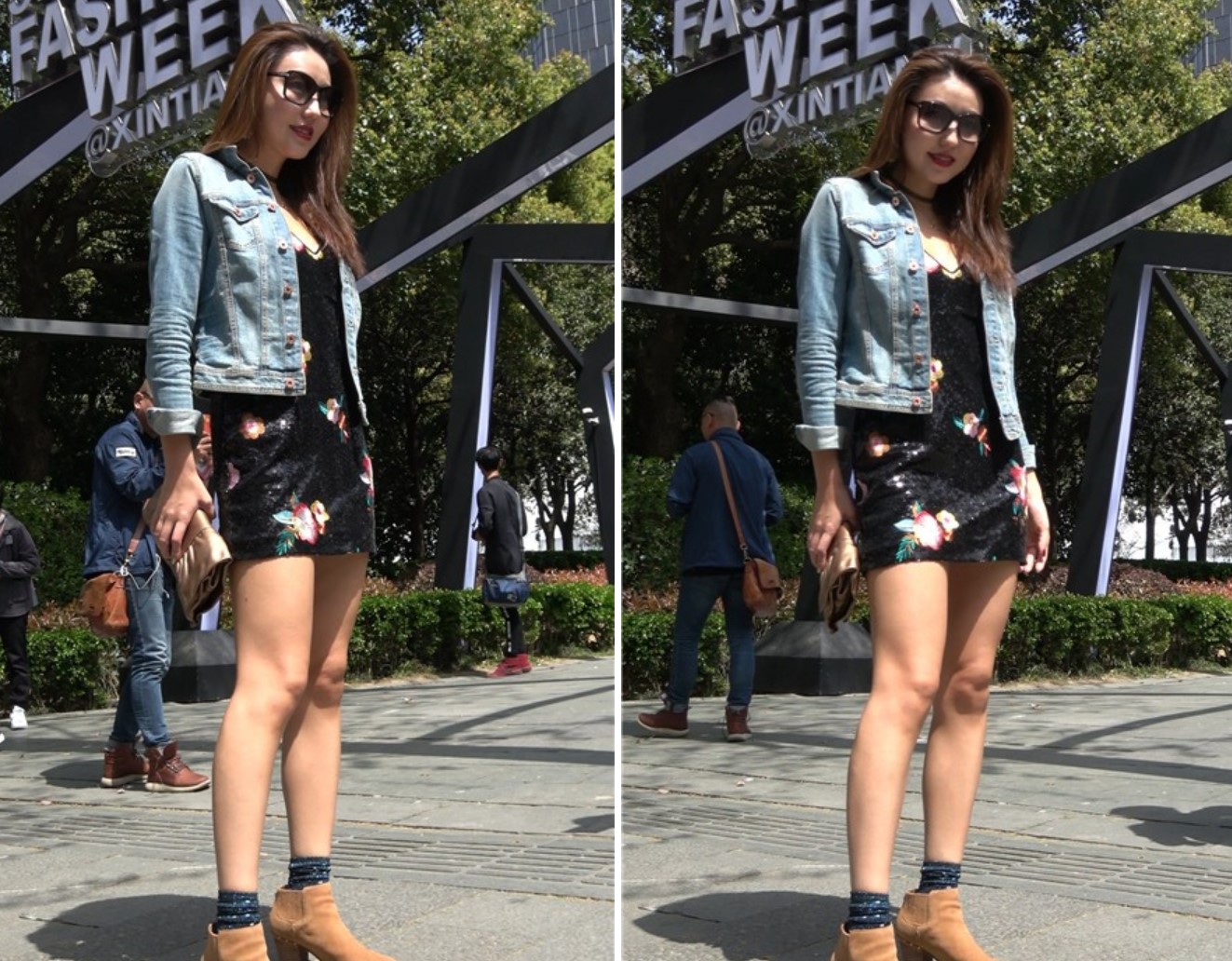 4K-御姐范超性感包臀裙牛仔外套街拍女神姐姐 [1.34 GB]