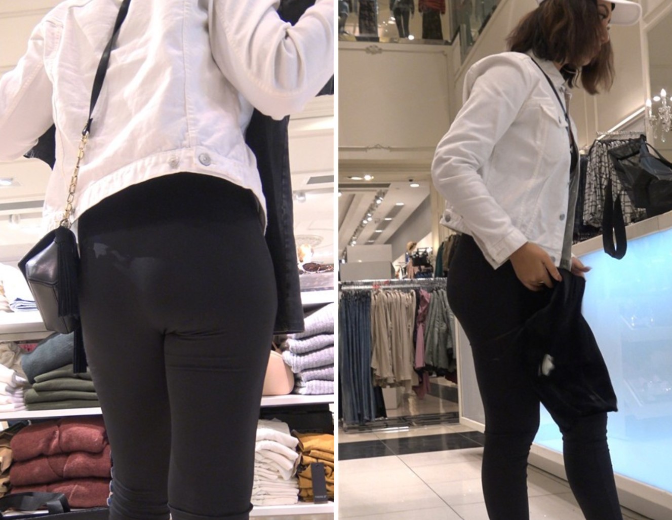 4K-黑色紧身裤圆臀小姐姐买衣服街拍视频 [1.14 GB]