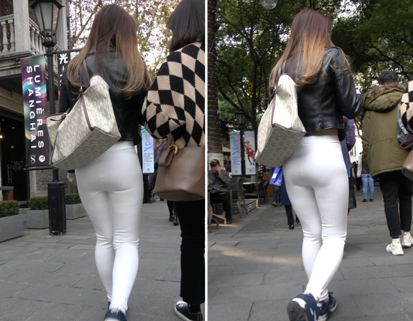 4K-白色超级紧身弹力裤街拍美臀性感美女姐姐 [1.16 GB]