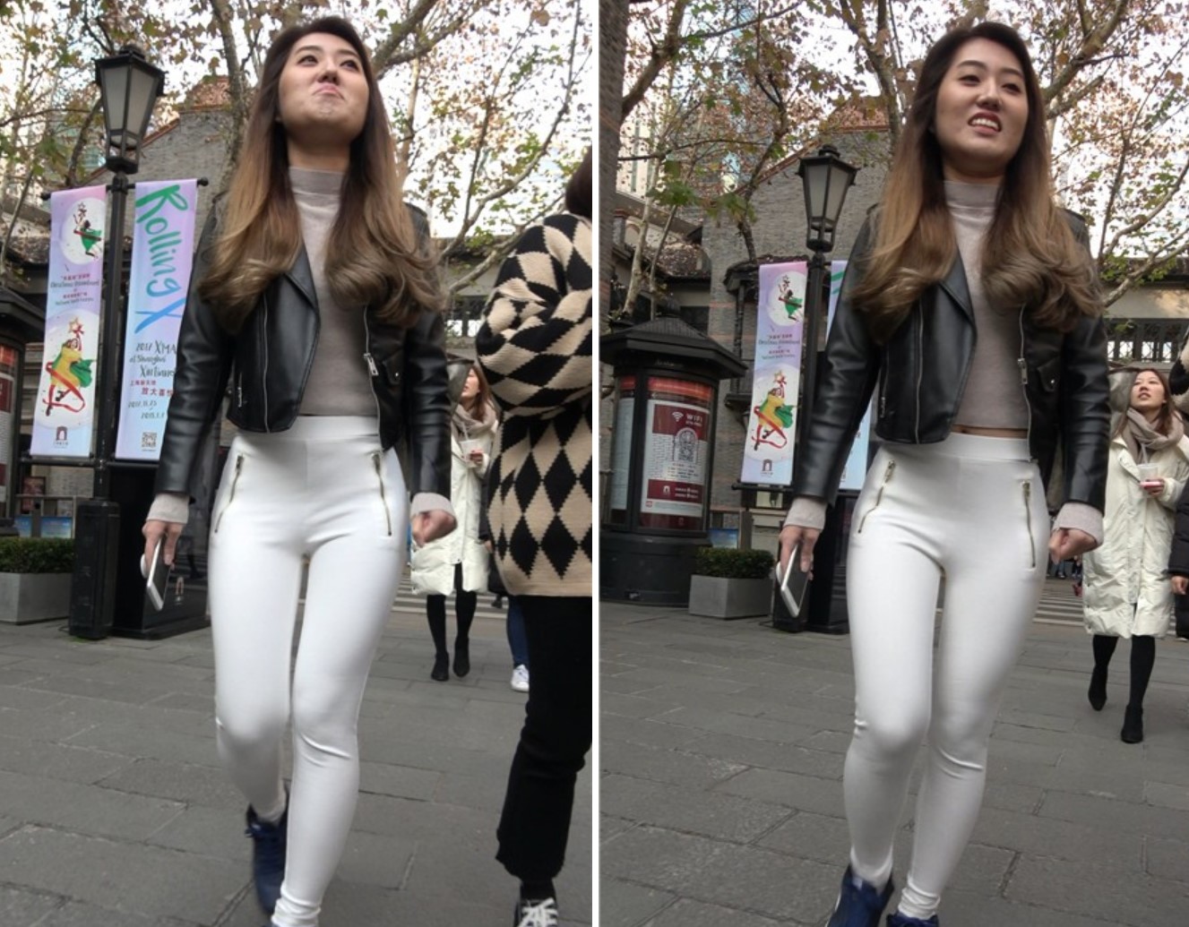 4K-白色超级紧身弹力裤街拍美臀性感美女姐姐 [1.16 GB]