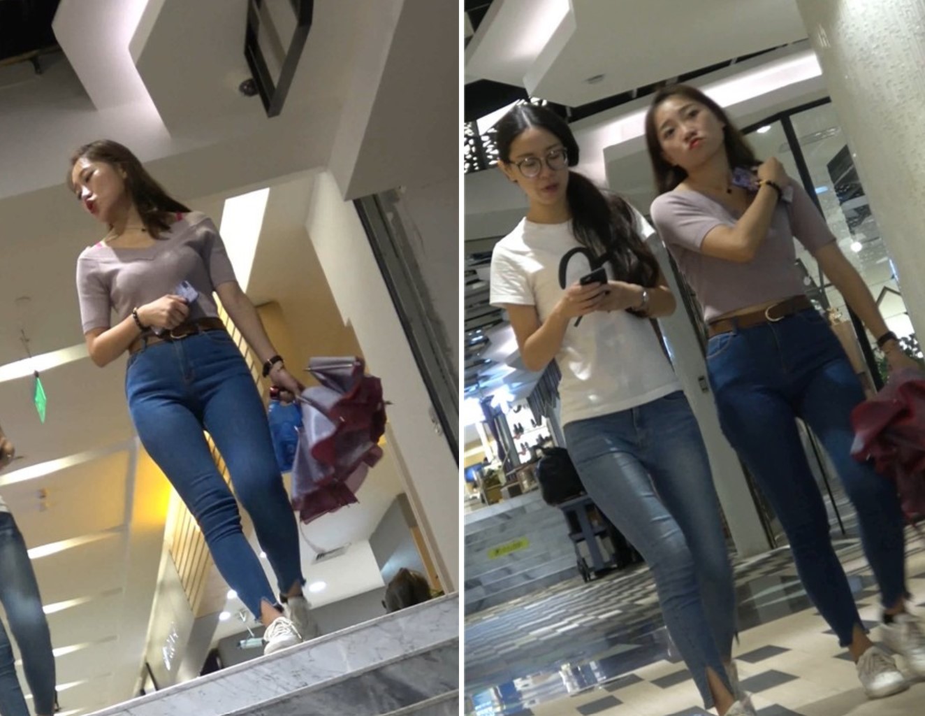 4K - 极品紧身蓝色牛仔裤街拍美臀丰满气质美女小姐姐[1.22 GB]