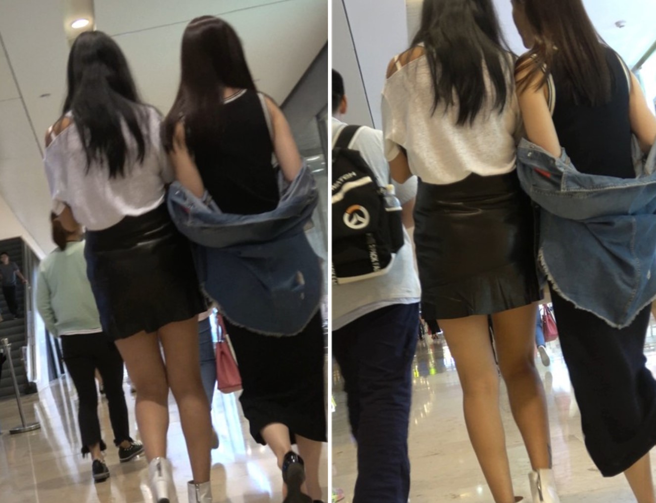 4K - 性感包臀皮裙街拍御姐大美女 [643 MB]