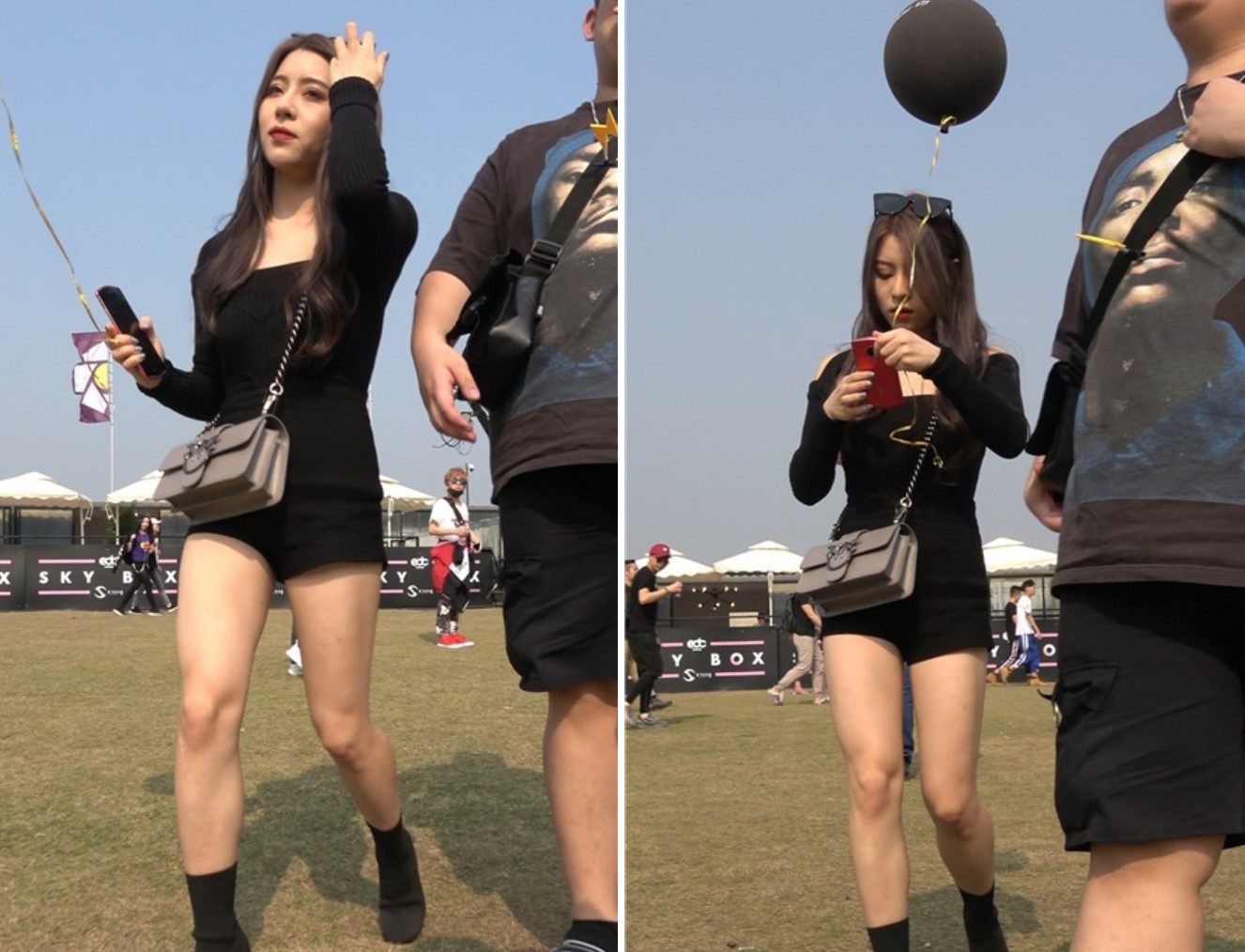 4K - 黑衣性感街拍美腿超高颜值气质美女 [1.59 GB]