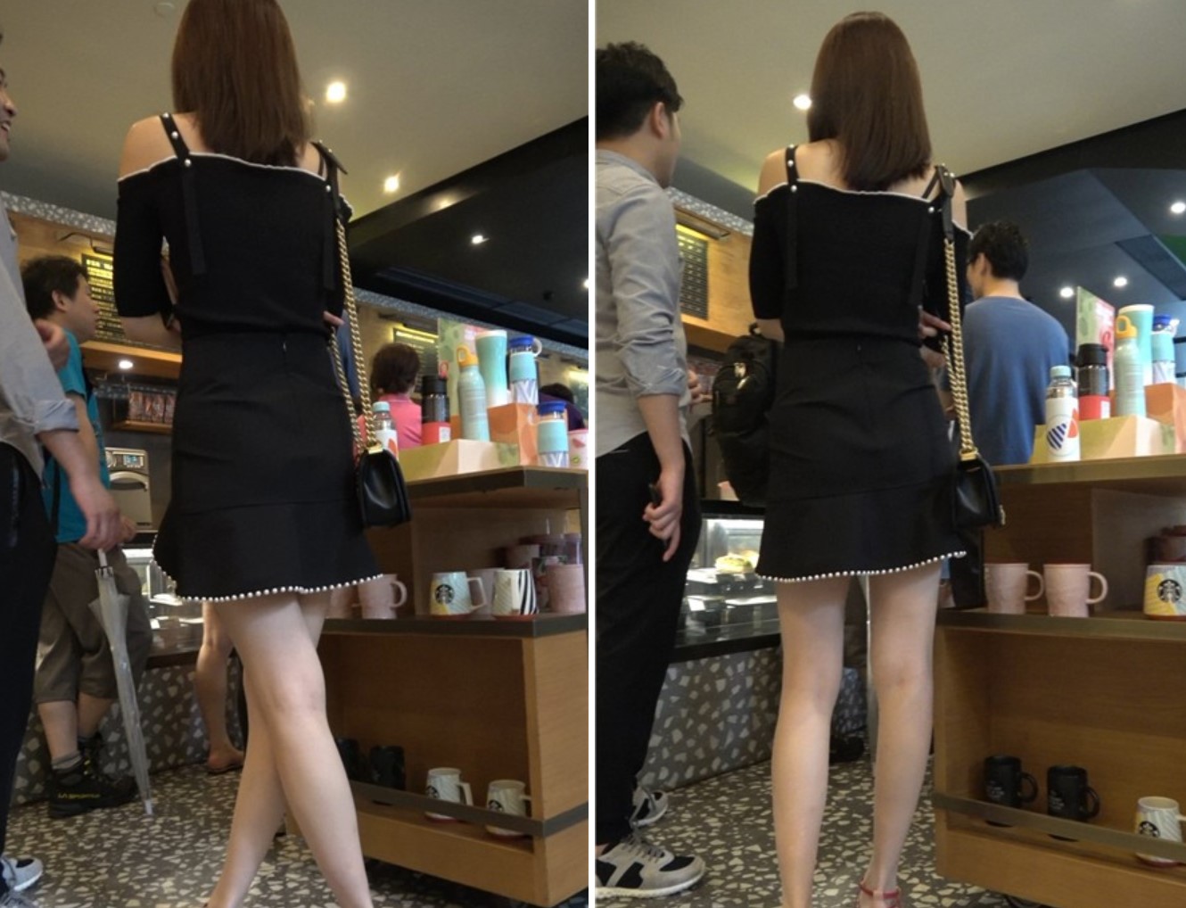 4K - 黑色连衣裙街拍甜美可人大美女 [914 MB]