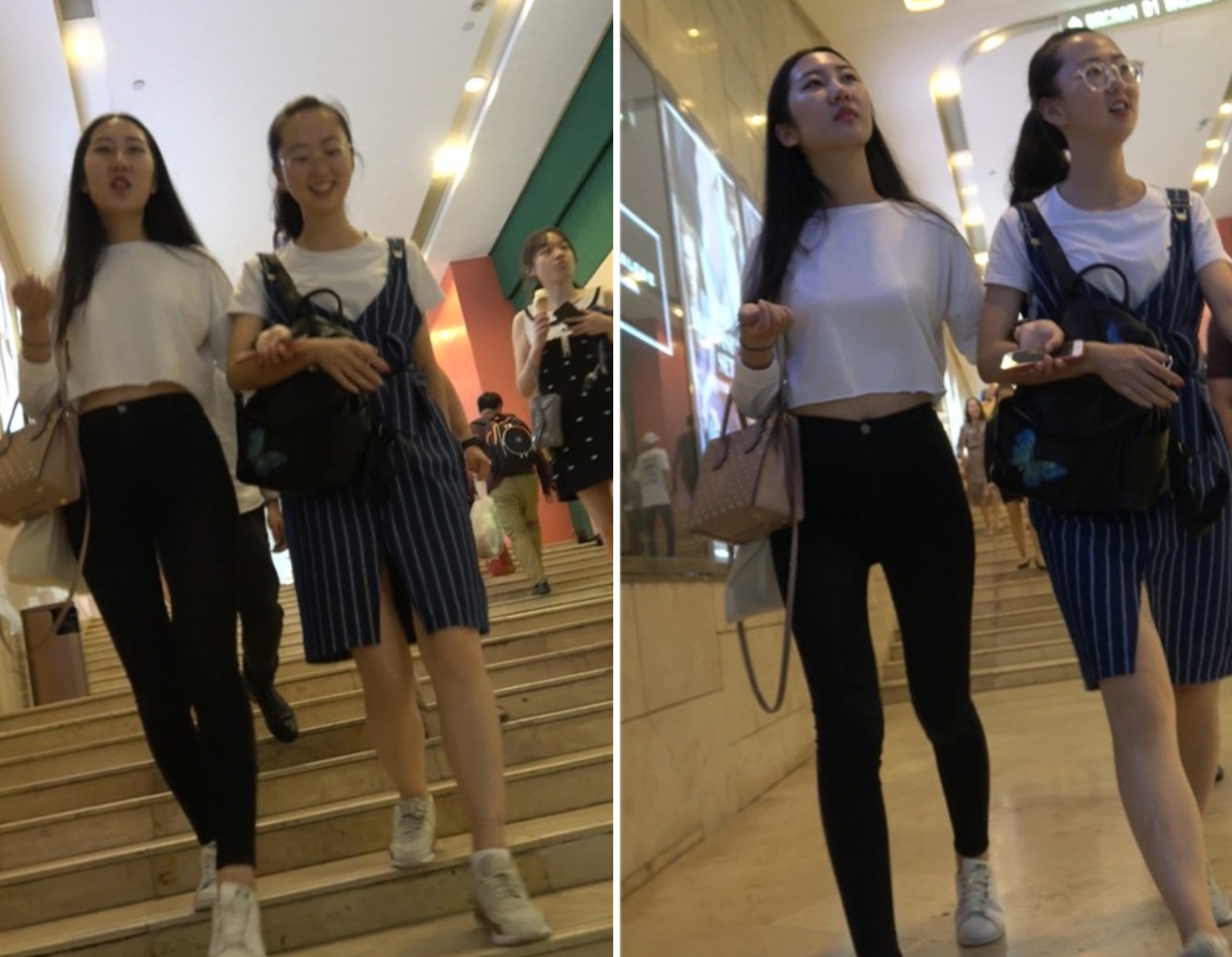 4K - 跟姐妹逛商场的超紧身裤街拍圆臀美女 [1.36 GB]