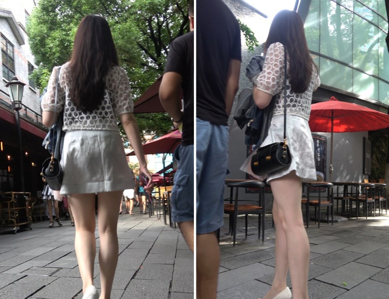 4K - 超性感白裙街拍御姐范高跟鞋美女 [1.54 GB]