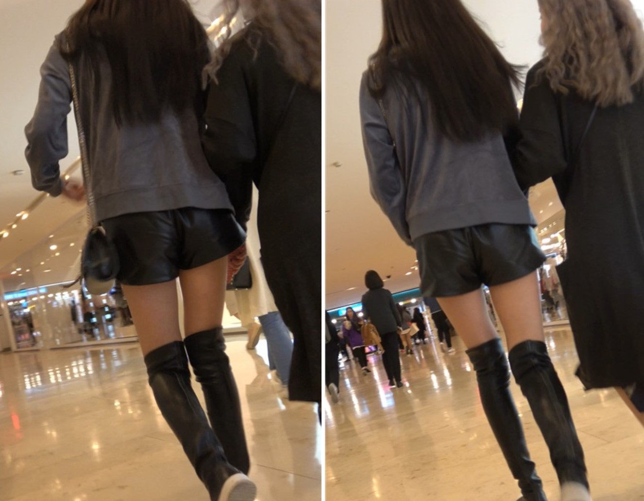 4K-街拍长筒靴露大腿短热裤美女逛商场 [922 MB]