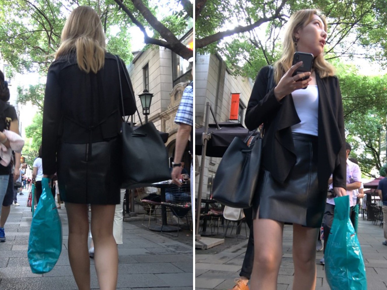 4K 超性感皮裙街拍美腿大美女 [1.39 GB]