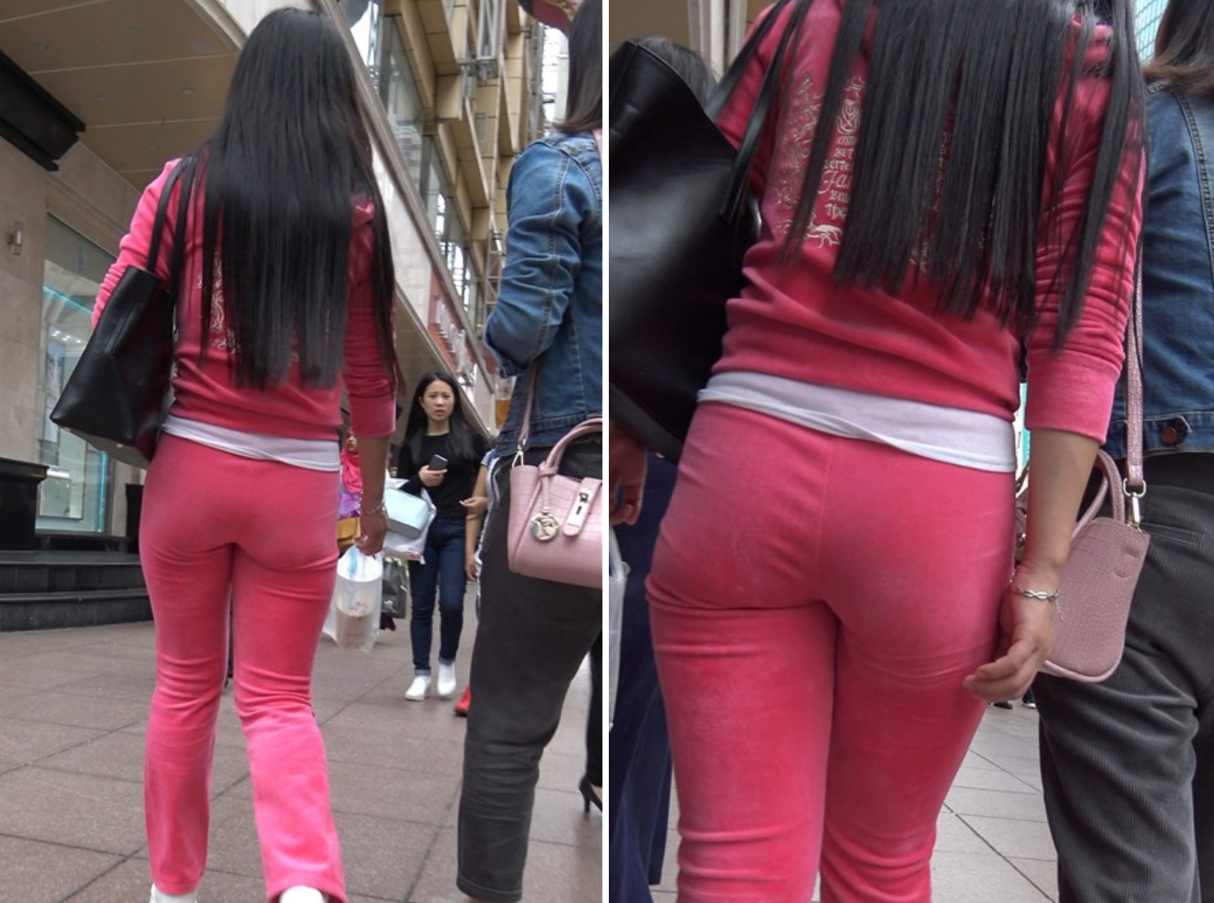 4K粉色运动套装知性街拍美女姐姐第三集 [901 MB]